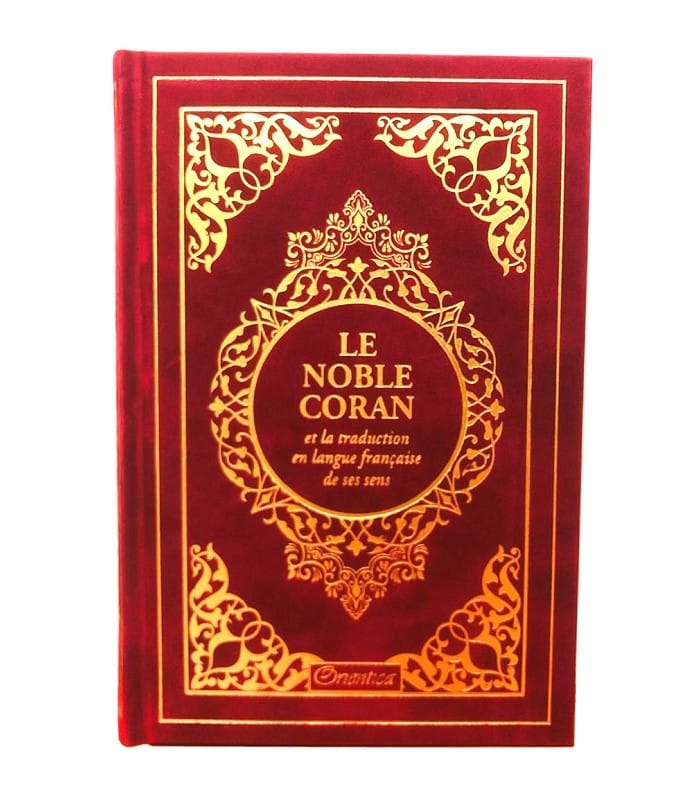 Le Noble Coran Bilingue Arabe/Français — Couverture Daim Rouge Doré | Éditions Orientica | Livre Islam Orientica Coran 5430000288224 Librairie Musulmane Al-imen