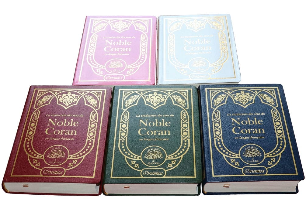 Le Noble Coran — Traduction française des sens | Couverture daim bleu foncé doré | Éditions Orientica Orientica Coran 5430000288323 Librairie Musulmane Al-imen