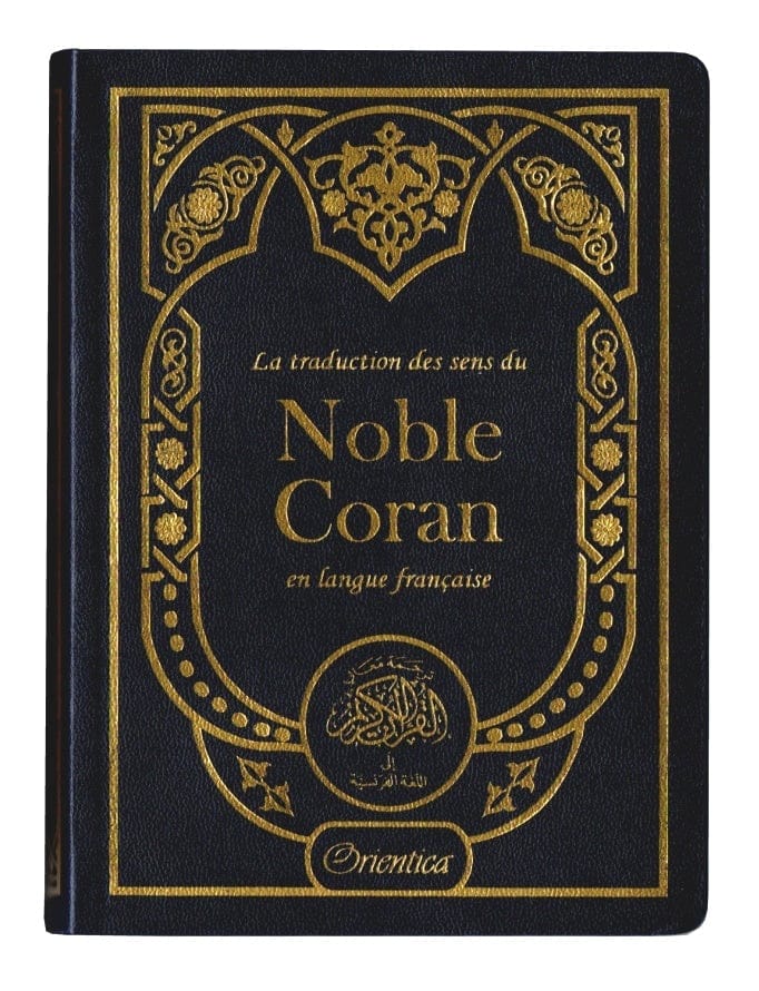 Le Noble Coran — Traduction française des sens | Couverture daim bleu foncé doré | Éditions Orientica Orientica Coran 5430000288323 Librairie Musulmane Al-imen