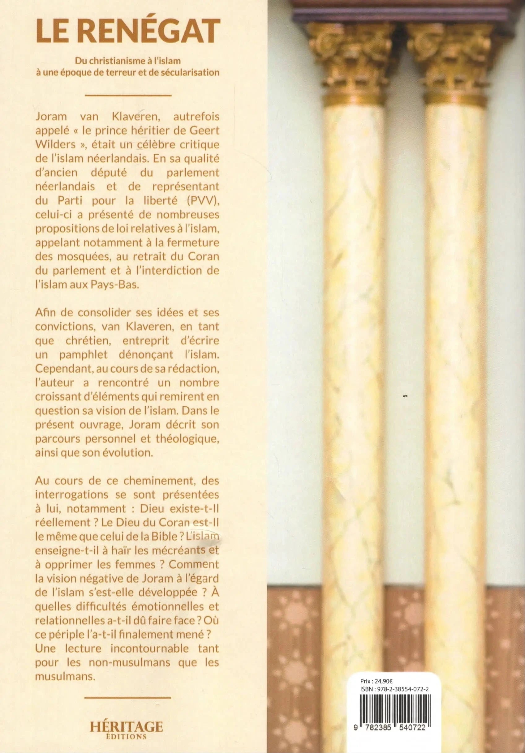 Livre Le Renegat Par Joram Van Klaveren Editions Heritage de Joram van Klaveren