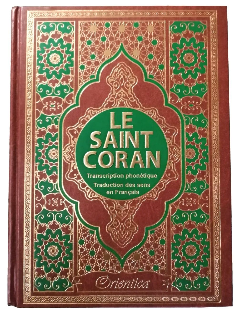 Le Saint Coran en langue arabe + Transcription (phonétique) et Traduction des sens en français - Edition de luxe (Couverture en cuir dorée) - Très grand format Orientica Coran / Qur'an > Arabe Français Phonétique 9782356352552 Librairie Musulmane Al-imen
