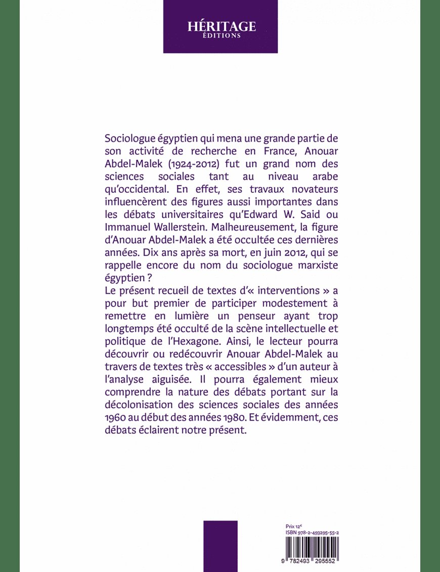 Penser la libération et la renaissance civilisationnelle - Anouar Abdel Malek - Héritage - Al-Bayyinah Al-Bayyinah Livre > Islam > Essai 9782493295552 Librairie Musulmane Al-imen