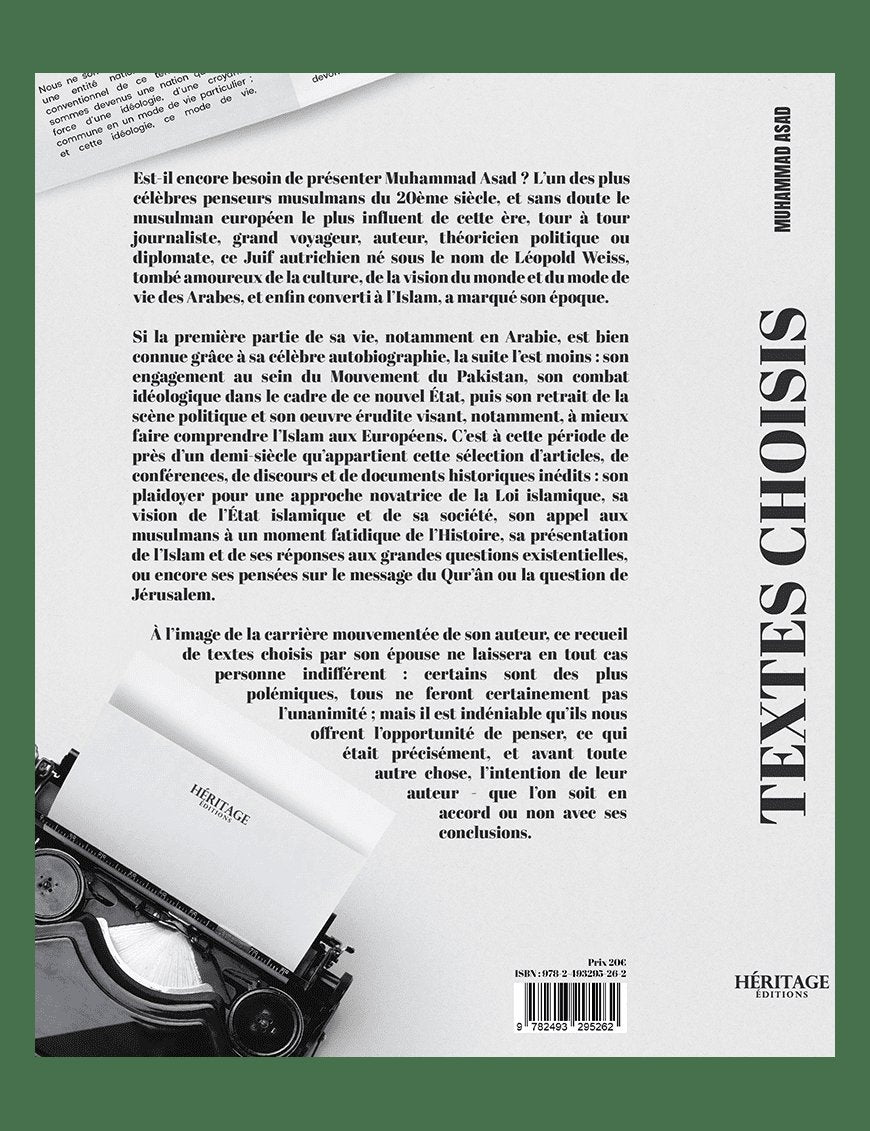 Textes choisis - Muhammad Asad - Héritage - Al-Bayyinah Al-Bayyinah Livre > Islam > Essai 9782493295262 Librairie Musulmane Al-imen