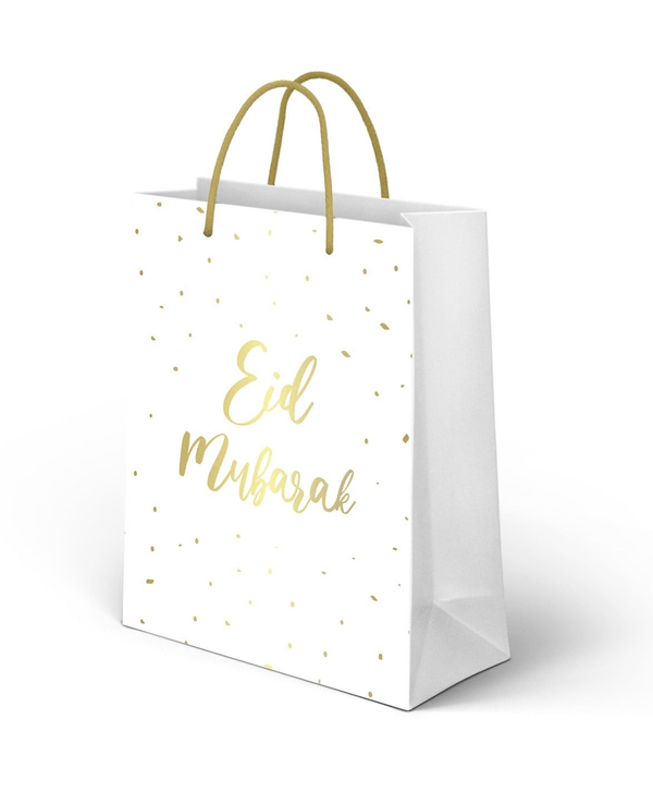 Sac cadeau Eid Mubarak - Blanc Dorée