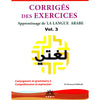 Corrigés des exercices du Volume 3 - Apprentissage de la langue arabe - Méthode Sabil - Dr Moussaoui Mahboubi