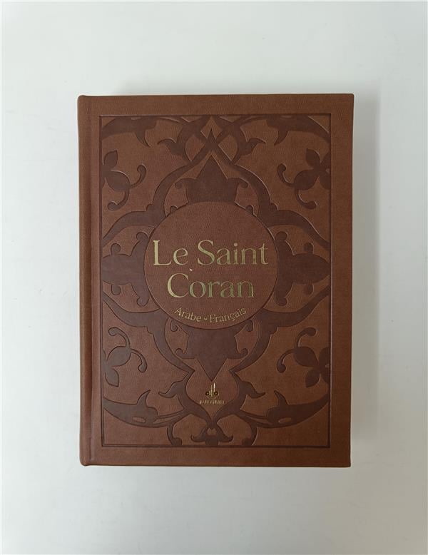 Le Saint Coran Bilingue (Arabe - Français) (Pages Dorures) - Al Bouraq - Marron