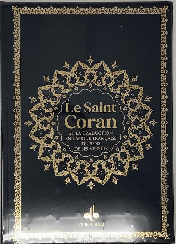Le Saint Coran (Bilingue) et la traduction en langue française du sens de ses versets (20 x 28 cm) (Pages Arc-en-ciel) - Noir