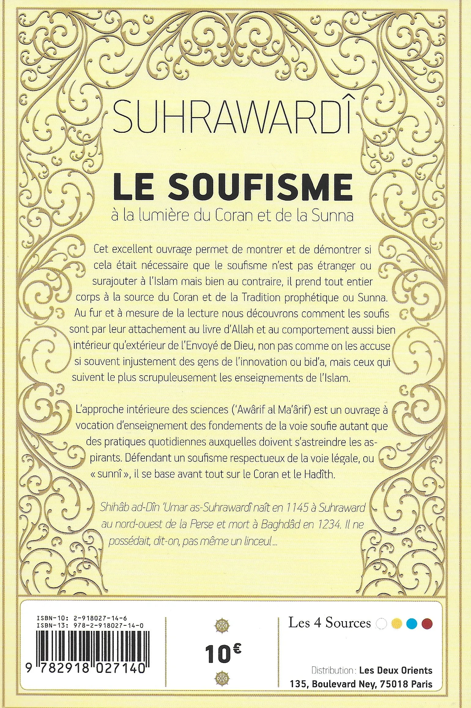 Le soufisme à la lumière du Coran et de la Sunna - Suhrawardî - Verso