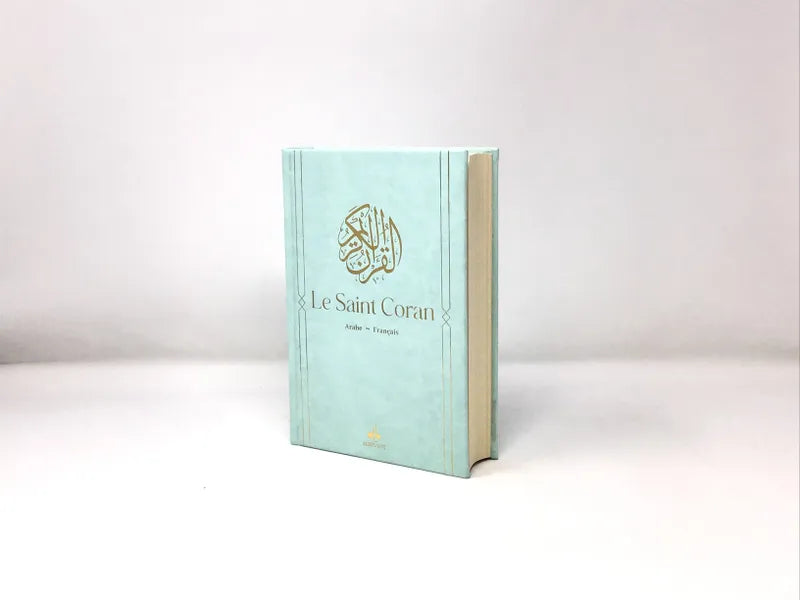 Le Saint Coran Bilingue (Arabe - Français) (14x20 cm) (Al Bouraq) Vert Clair