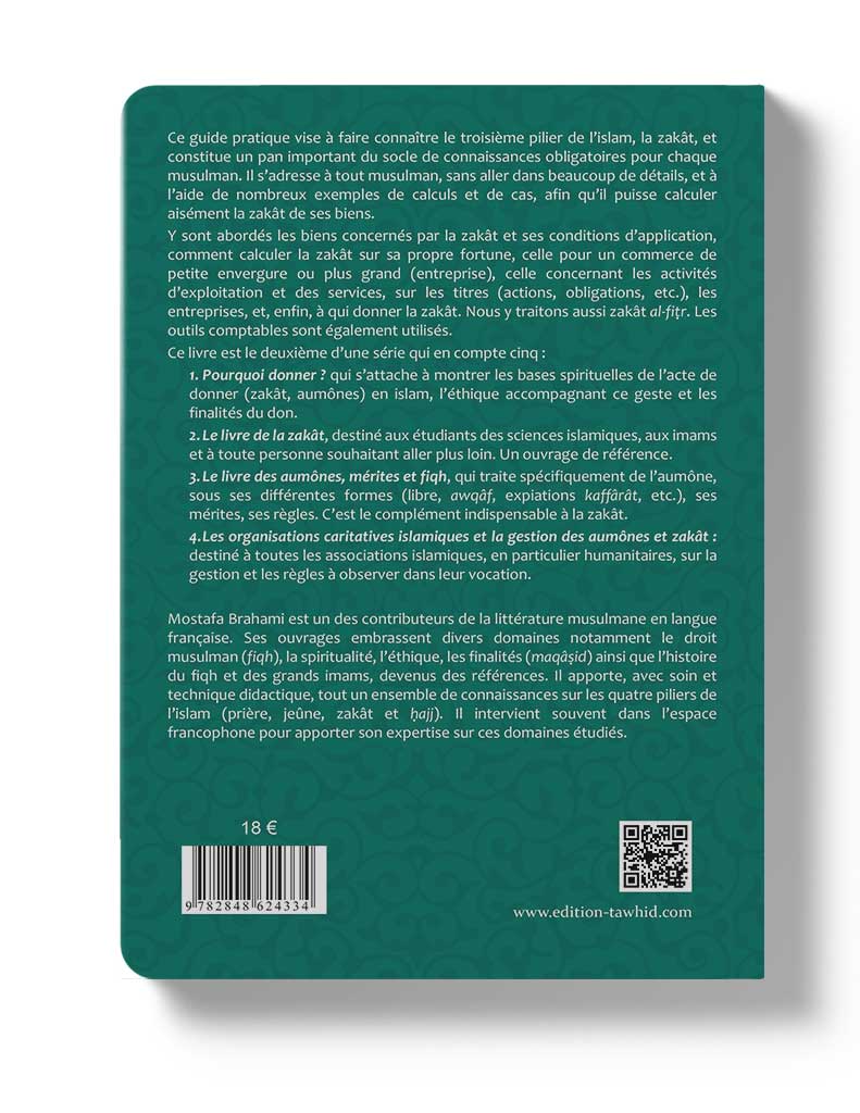 Verso du livre Zakât, guide pratique (Livre 2) écrit par Mostafa Brahami - Tawhid