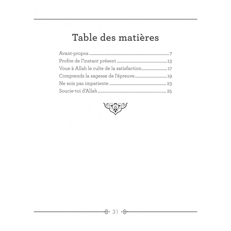 Chère soeur, ne sois pas triste - Editions al-Hadîth - Collection Essentiels Table des matières
