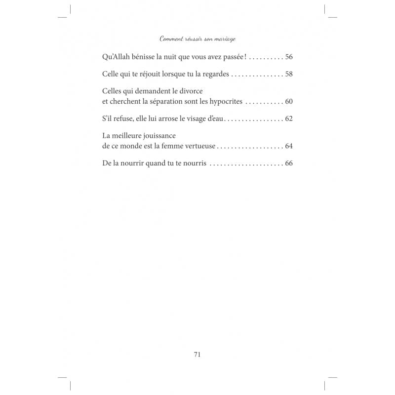 Comment Réussir Son Mariage, 30 Conseils Du Prophète par 'Amr 'abd Al-Mun'im Salîm Al-Hadîth Livre Islam Mariage 9782875452658 Librairie Musulmane Al-imen