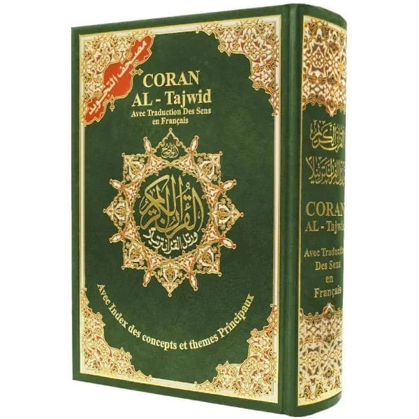 Coran Al-Tajwid avec traduction des sens en français avec index des concepts et themes principaux - Avec phonétique Dar Al Ma'rifa Coran / Qur'an > Arabe Français Phonétique Vert 9789933900212 Librairie Musulmane Al-imen