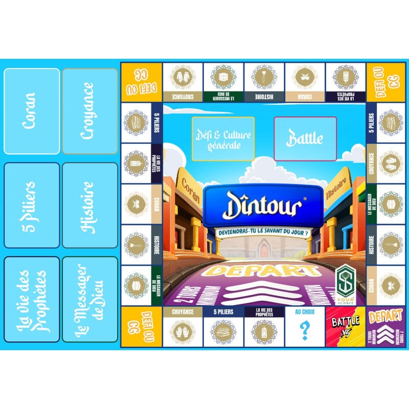 Dintour : Deviendras-tu le savant du jour ? - Jeu Islamique (+6 ans) Osratouna Jeu Islam 421092264317 Librairie Musulmane Al-imen