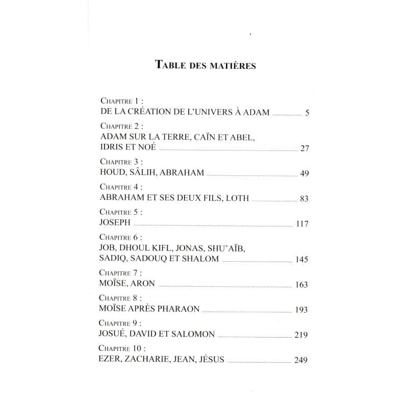 Histoires des Prophètes - ESSALAM - Librairie Musulmane Al-imen