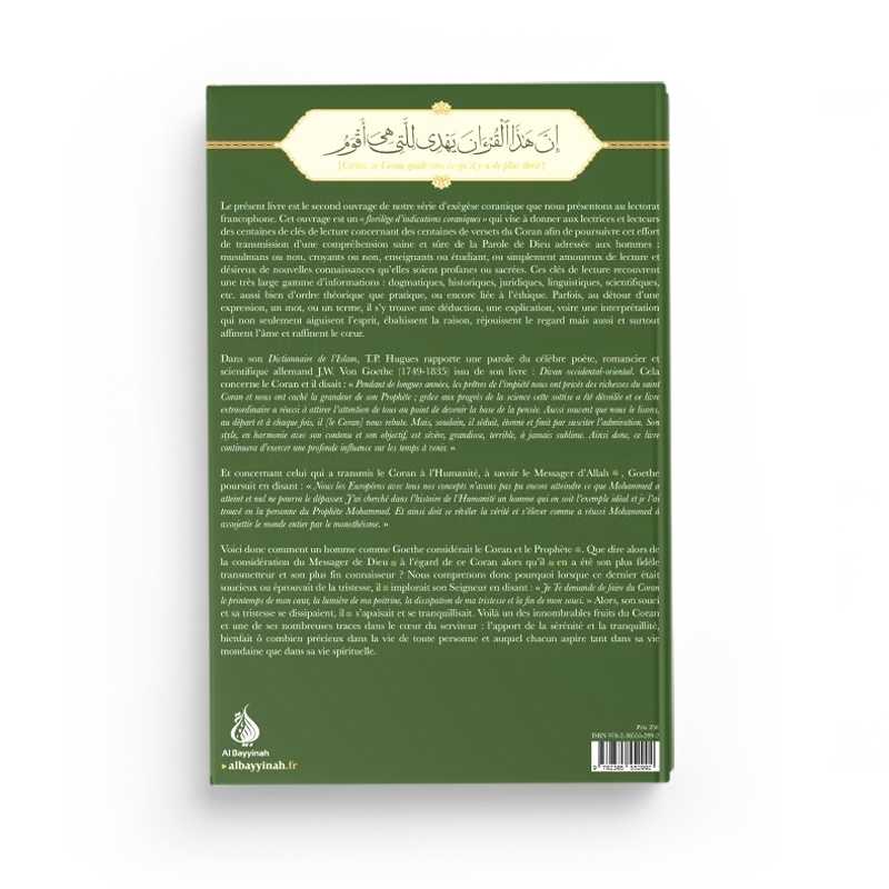 Verso du livre : Florilège d’indications coraniques : plus de 1600 clés de lecture significatives - Cheikh as-Sa'di - Al Bayyinah