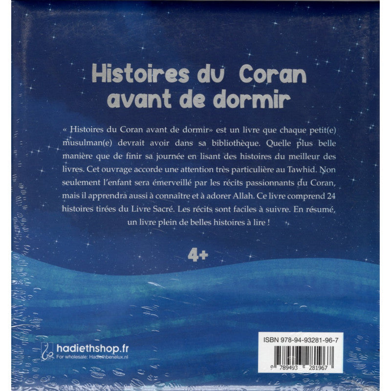 Verso du livre Histoires du Coran avant de dormir (à partir de 4 ans) - Hadieth Benelux