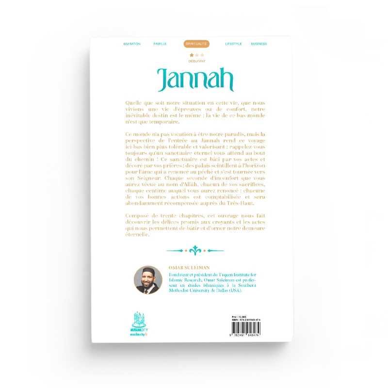 Verso : Jannah : 30 aperçus des délices du Paradis - Omar Suleiman - Editions MuslimCity