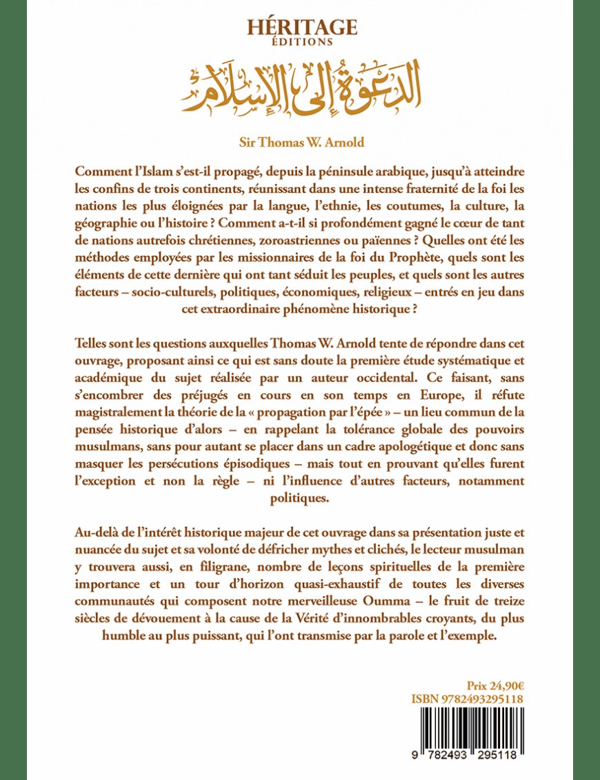 La prédication de l'Islam - Sir Thomas W.Arnold - Héritage - Al-Bayyinah Al-Bayyinah Livre > Islam > Essai 9782493295118 Librairie Musulmane Al-imen
