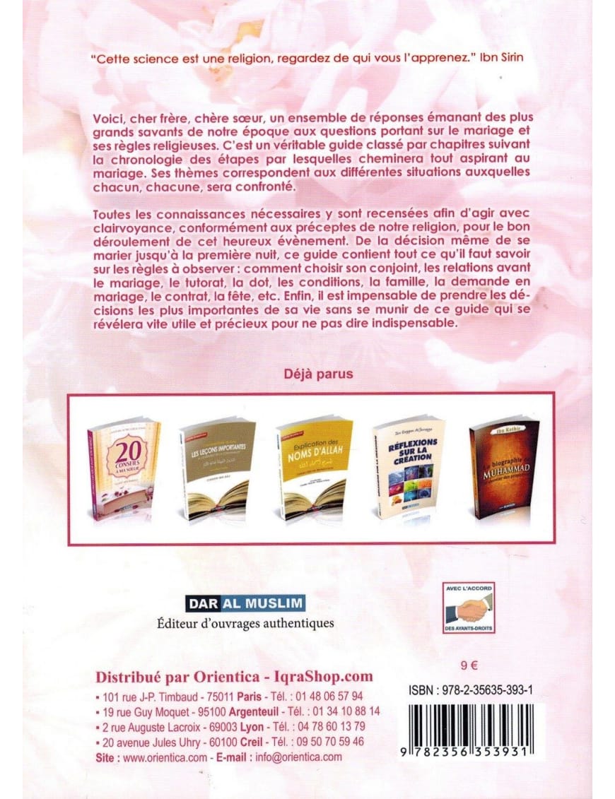 Le mariage islamique - En questions réponses - Dar Al-Muslim Dar Al-Muslim Livre Islam Mariage 9782356353931 Librairie Musulmane Al-imen