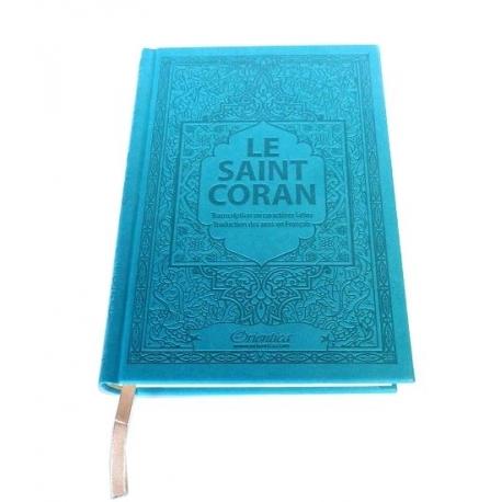 Le Saint Coran - Arabe / Français / Phonétique - Couverture cuir colorée bleu - turquoise Al - imen