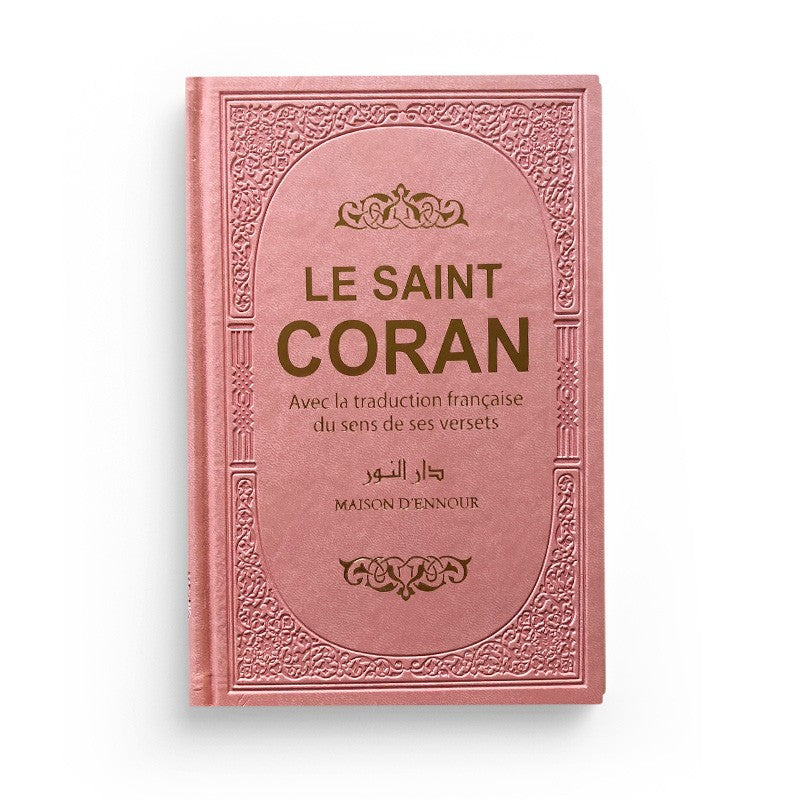 Le saint coran rose-clair avec la traduction française du sens de ses versets (AR-FR)