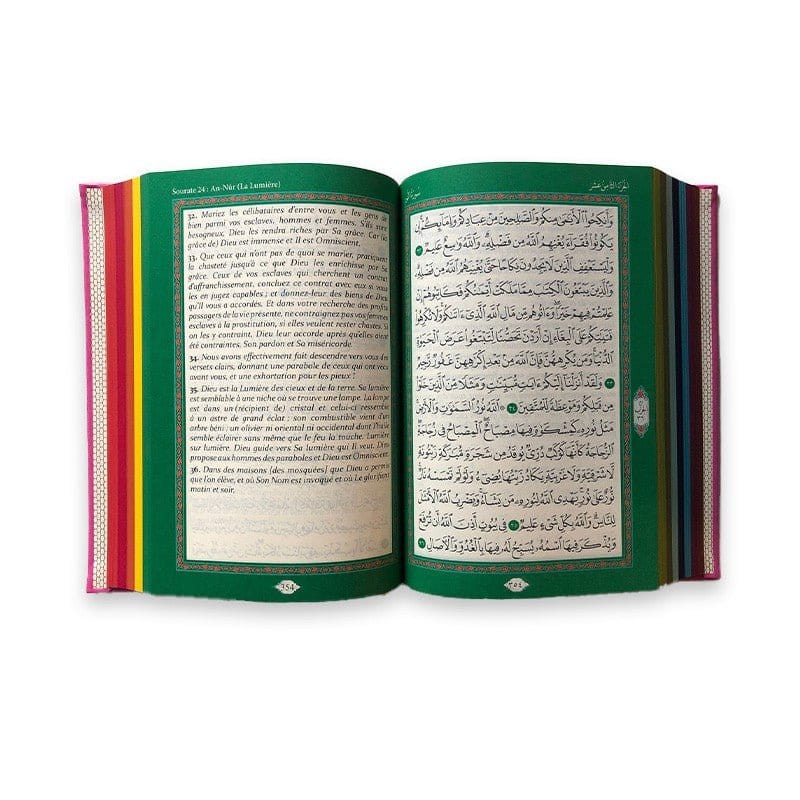 Le saint coran rose-clair avec la traduction française du sens de ses versets (AR-FR) Maison d'Ennour Coran 9782492027413 Librairie Musulmane Al-imen