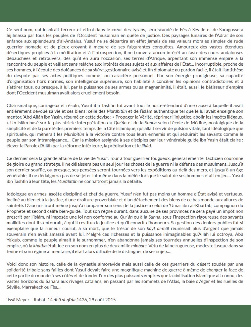 Le Sultan du Maghreb - La vie de Yusuf Ibn Tashfin - 'Issâ Meyer - Editions Ribât - Éditions Ribât Ribât Livre > Islam > Histoire du monde arabo-musulman 9782956444015 Librairie Musulmane Al-imen