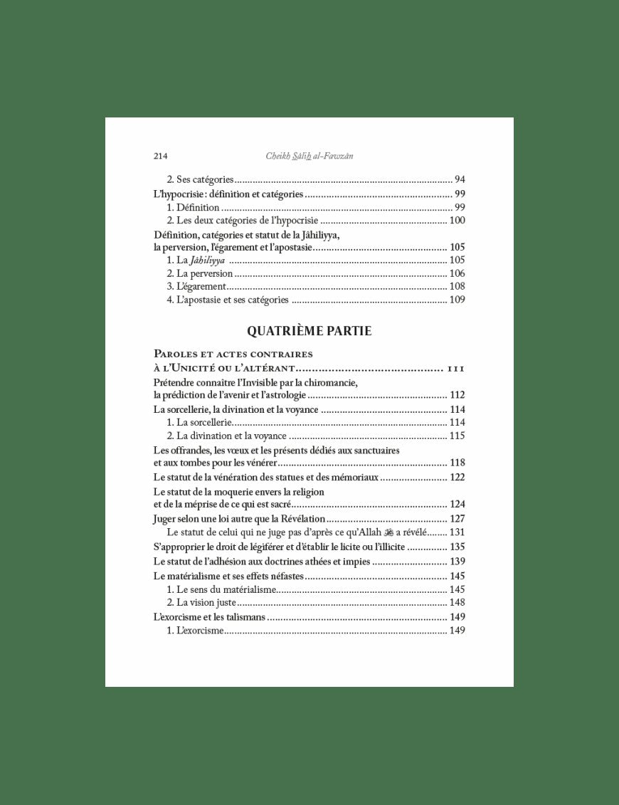 Le Tawhîd : tout savoir sur le dogme du monothéisme - Sâlih ibn Fawzân - al Hadith - Sana Sana Livre > Islam 9791093154022 Librairie Musulmane Al-imen