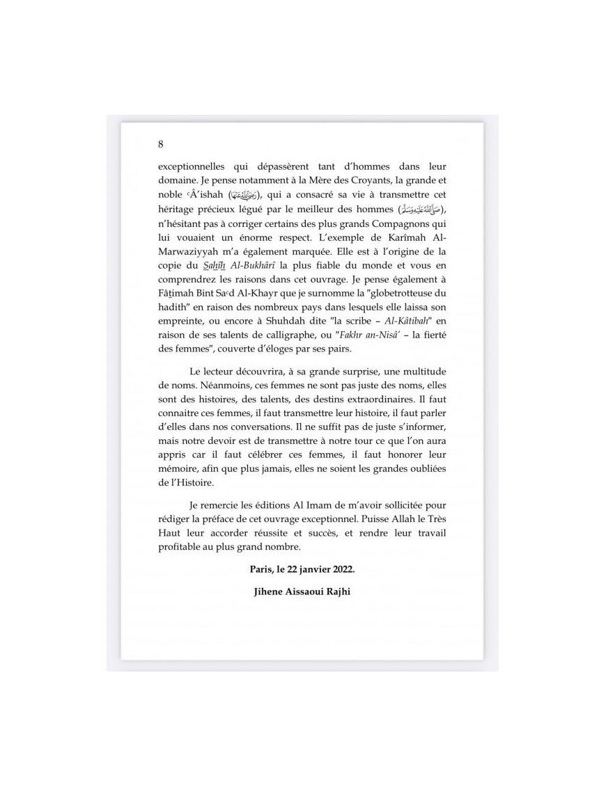 Les femmes savantes du Hadith - Al Muhaddithat - al imam - Éditions Al Imam
