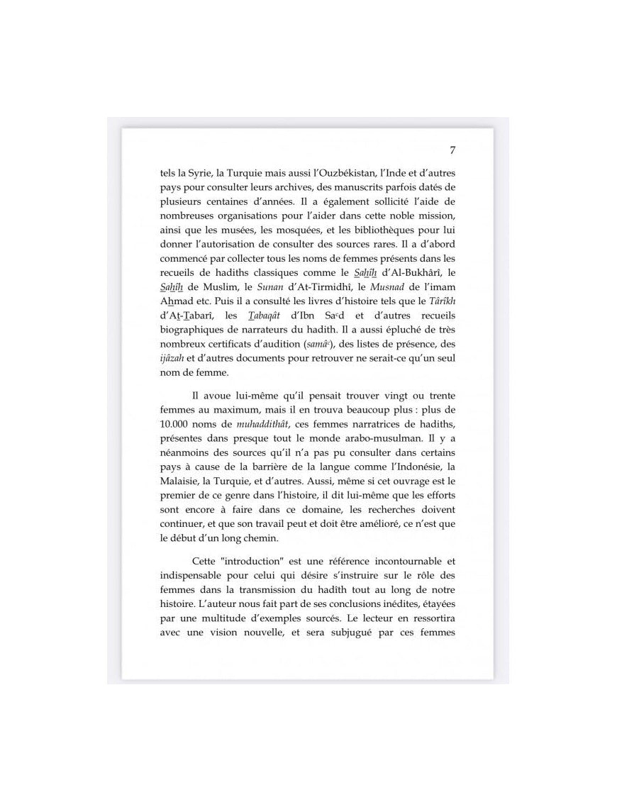 Les femmes savantes du Hadith - Al Muhaddithat - al imam - Éditions Al Imam