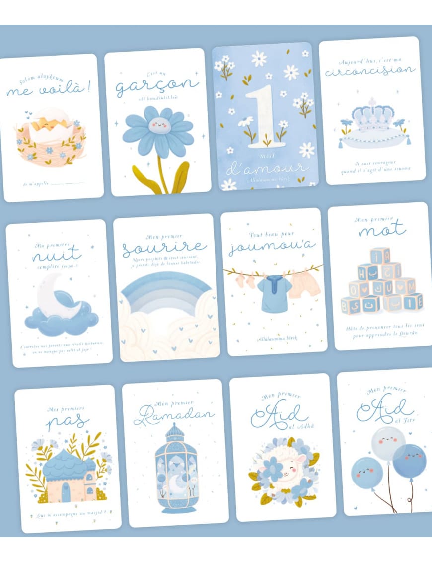 Ma première année - Cartes-étapes de mon bébé musulman (version garçon) - DeeniLearn - DeeniLearn DeeniLearn Jeu Islam 9782931241202 Librairie Musulmane Al-imen