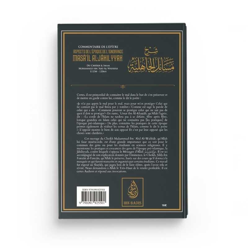 Verso du livre : Commentaire de l’épître Masa'il Al-Jahiliyyah - Mohammed Ibn Abd Al Wahhab - Éditions Ibn Badis
