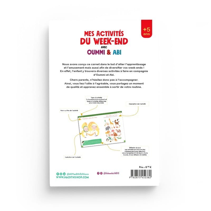 Mes activités du week-end avec oummi &amp; abi - Editions Al-Hadîth - L&amp;s Al-Hadîth Livre Islam Enfant 9782875452382 Librairie Musulmane Al-imen