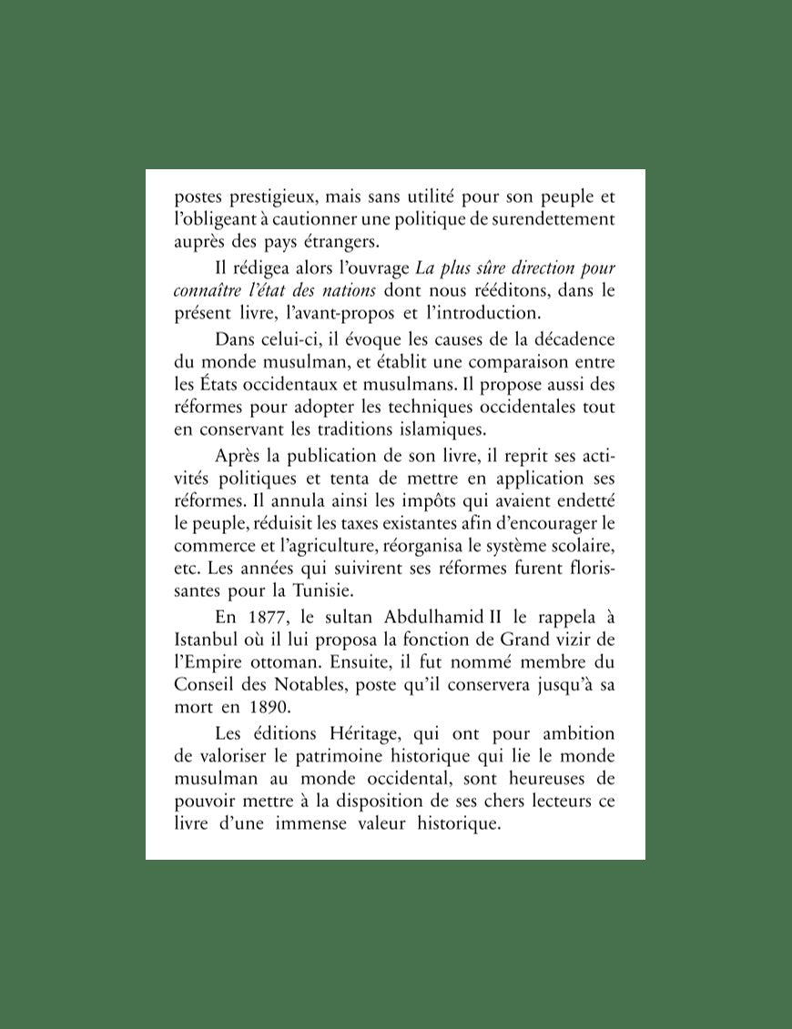 Réformes nécessaires aux États musulmans - Khayr al-Din Pacha - Héritage - Al-Bayyinah Al-Bayyinah Livre > Islam > Essai 9782493295378 Librairie Musulmane Al-imen