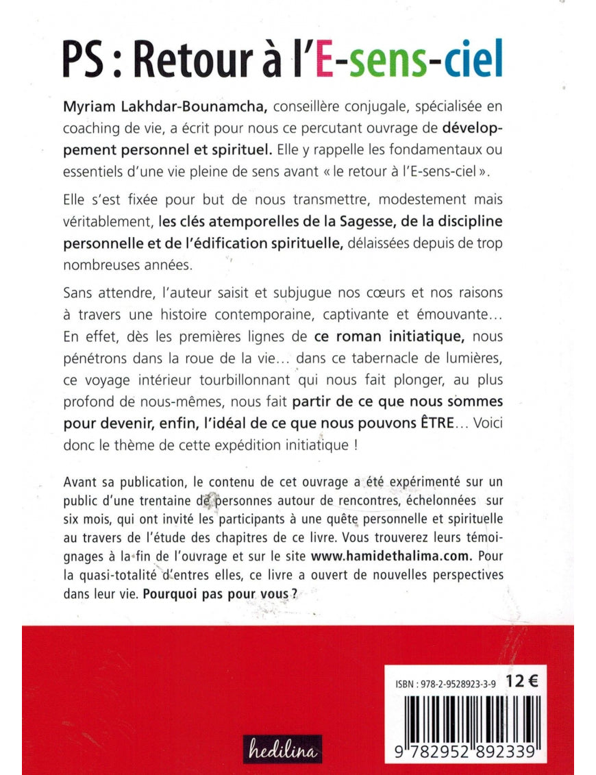 PS : Retour à l'E-sens-ciel - Myriam Lakhdar Bounamcha - Sana