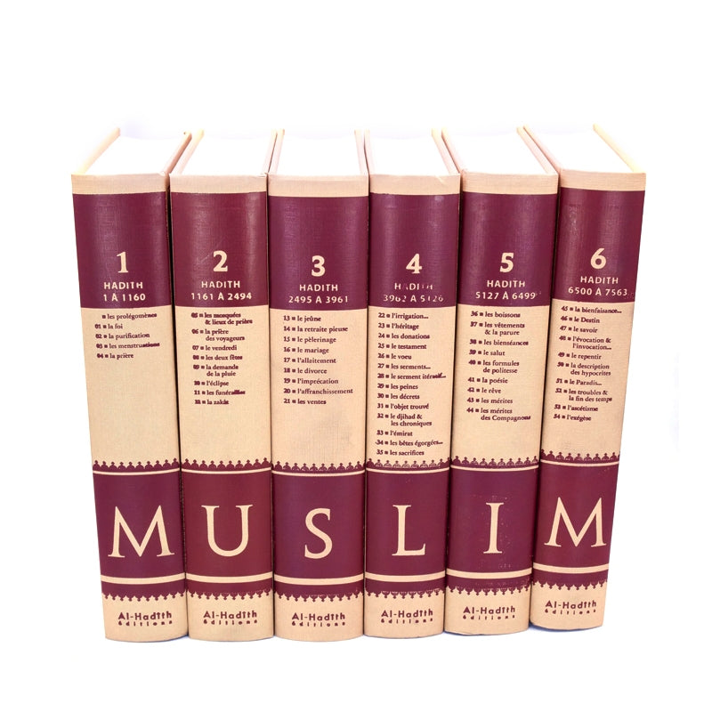 Sahih Muslim  ( صحيح مسلم, [ṣaḥīḥ Muslim]) Intégral en 6 volumes (Arabe-Français)