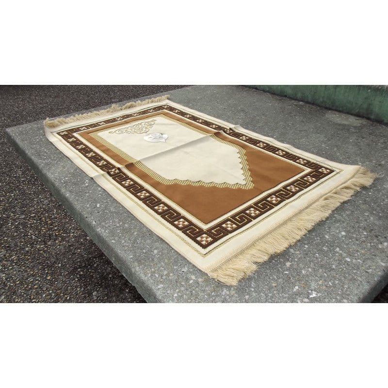 Tapis de prières avec boussole intégrée marron Sana Tapis de prière > Boussole 3700495413411 Librairie Musulmane Al-imen